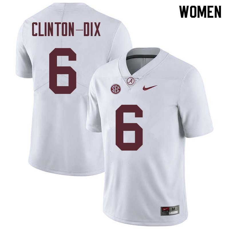 Alabama Crimson Tide Women's Ha Ha Clinton-Dix #6 White NCAA Nike Authentic Stitched College Football Jersey OM16V45IA